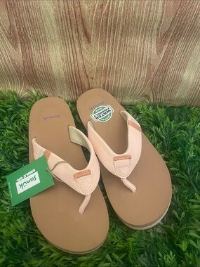 Sanuk Women’s W Sawyer Blush Tan Foam Flip Flop Sandals Size 11